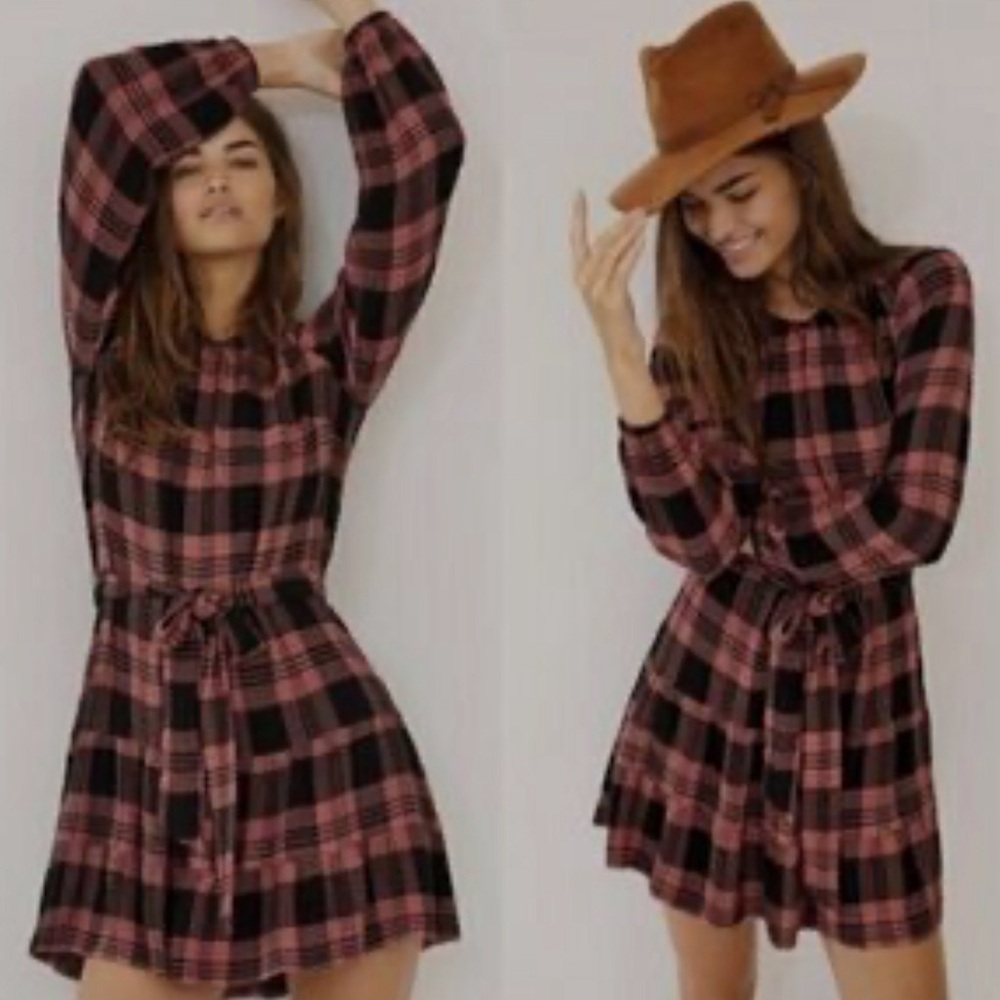 Anthropologie Cloth & Stone Daia Plaid Dress Size 1X